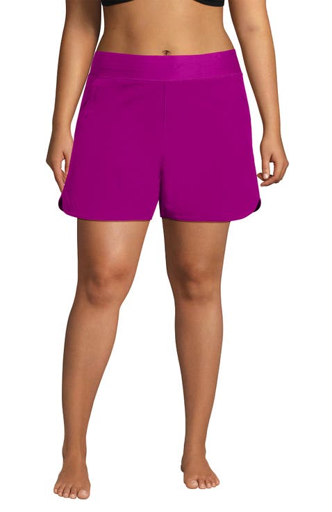 Plus Size Sunshade UPF 50 9" Board Shorts with Panty