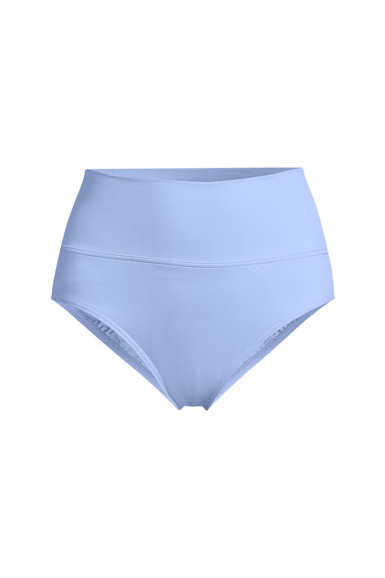 Pinchless High Waisted Bikini Bottoms, Alternate, color, Soft Cloud Blue