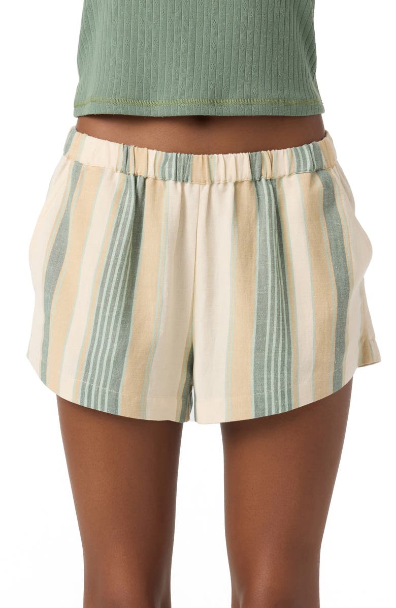 O'Neill Ciara Stripe Shorts, Alternate, color, Tapioca