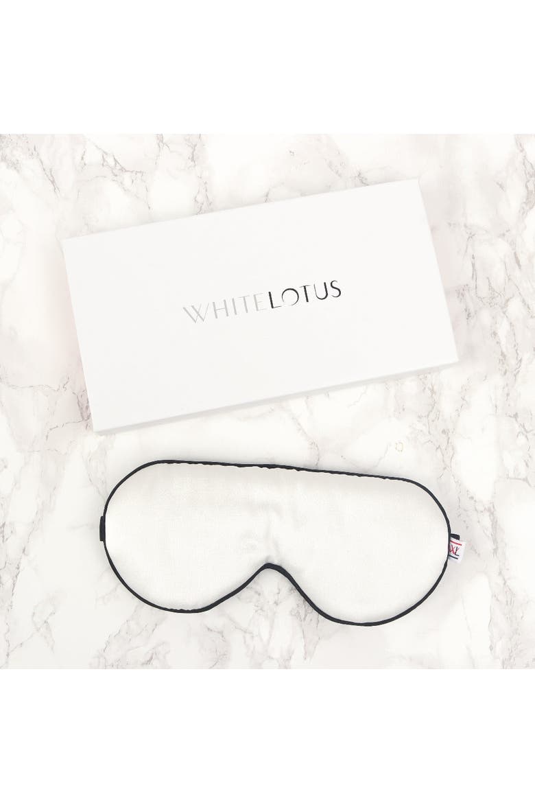 Luxurious Cruelty Free 100% Mulberry Silk Eye Mask, Alternate, color, White