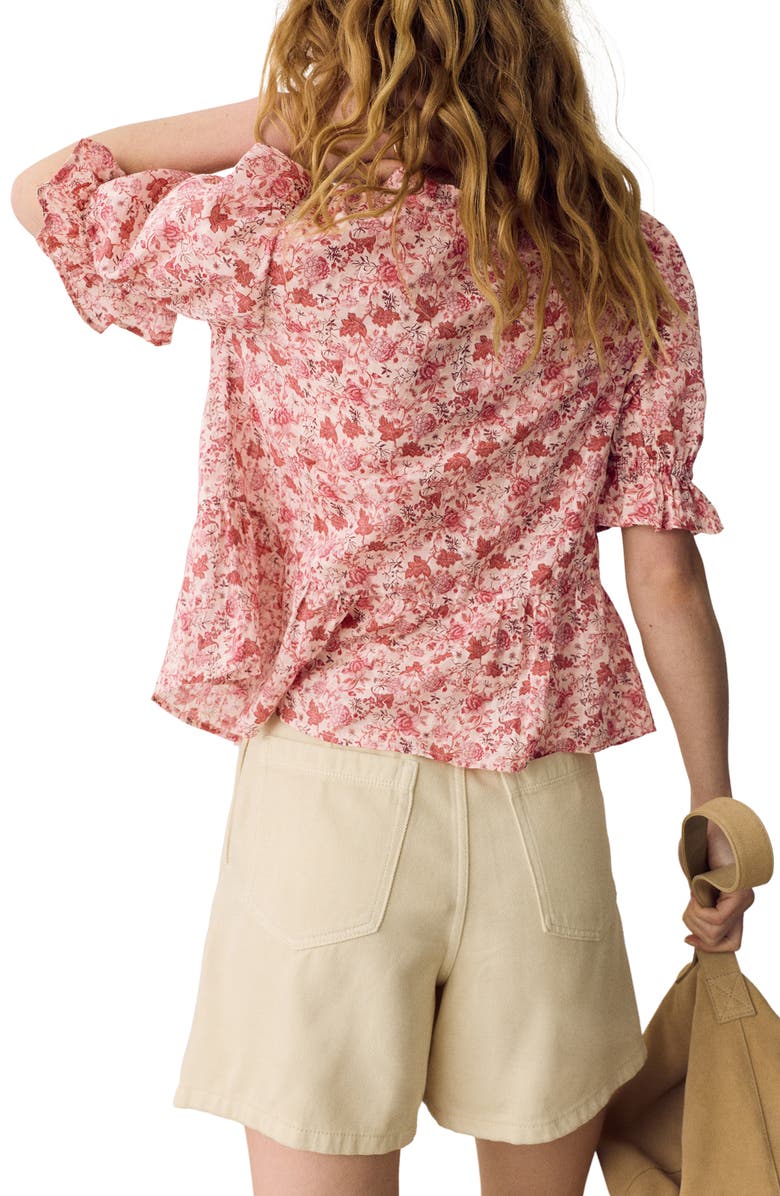 PER UNA BY M&S Floral Lace Inset Tie Front Top, Alternate, color, Pink/ Multi