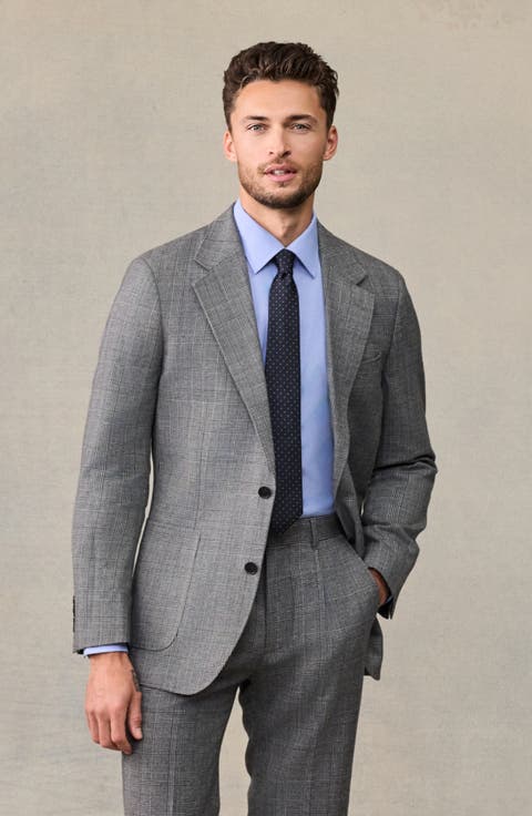 Plaid Wool Suit Jacket