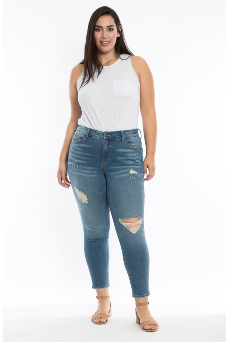 Ripped High Waist Ankle Skinny Jeans, Alternate, color, ARIAH