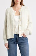 Caslon® Metallic Shaker Stitch Cardigan
