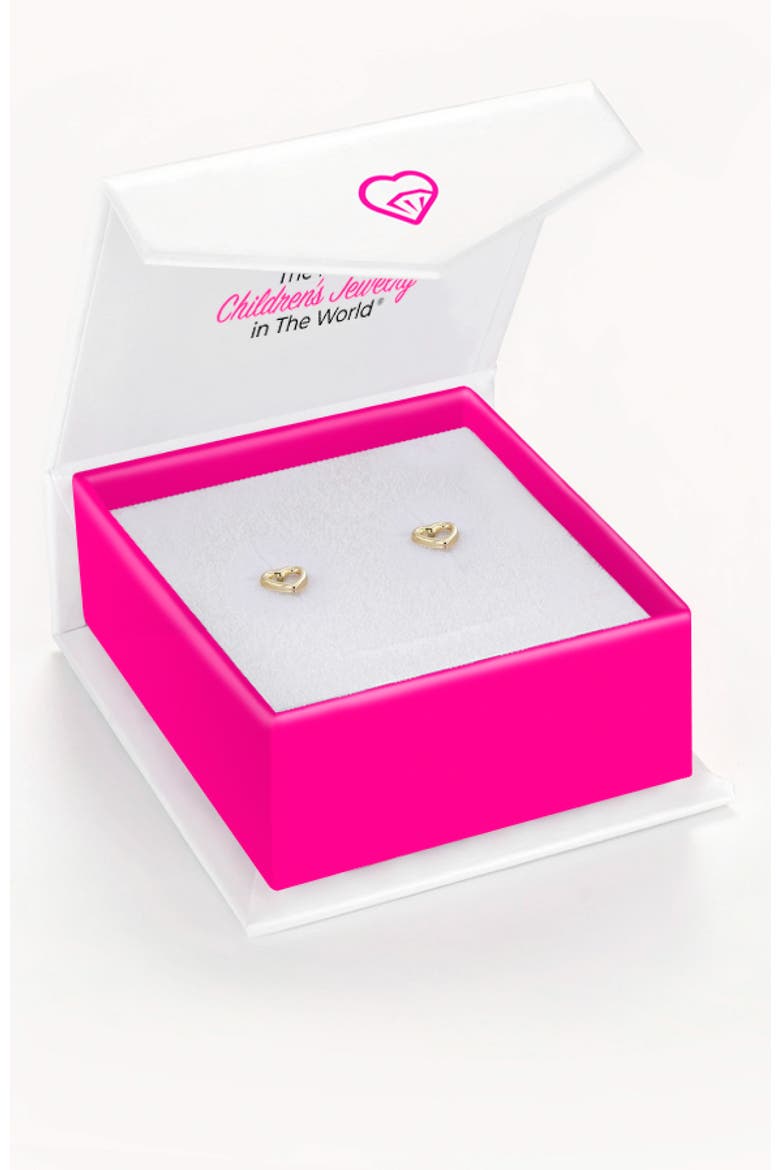 14k Petitel Open Heart Earrings, Alternate, color, Gold