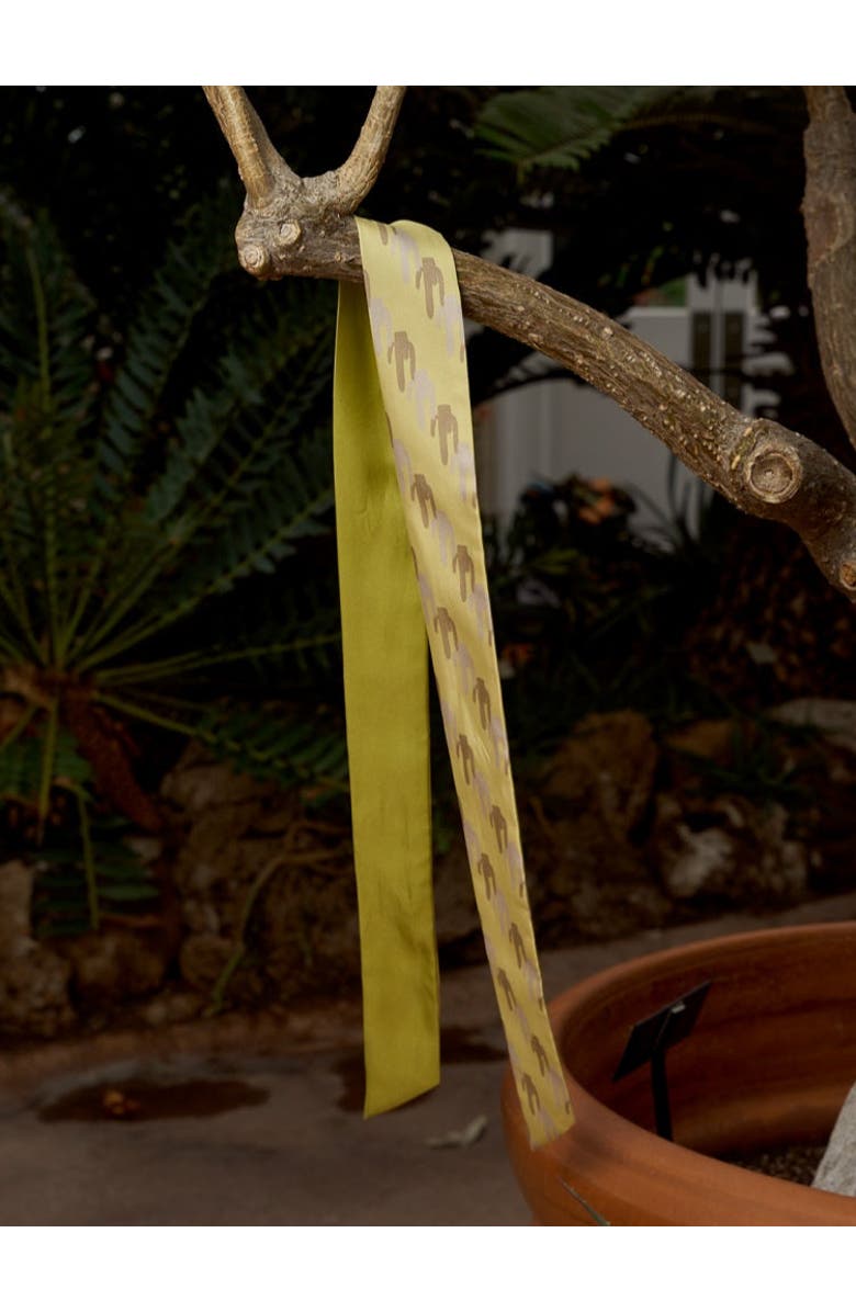 Lost Pattern x NYBG "Oasis Charms" Silk Skinny Scarf, Alternate, color, Green