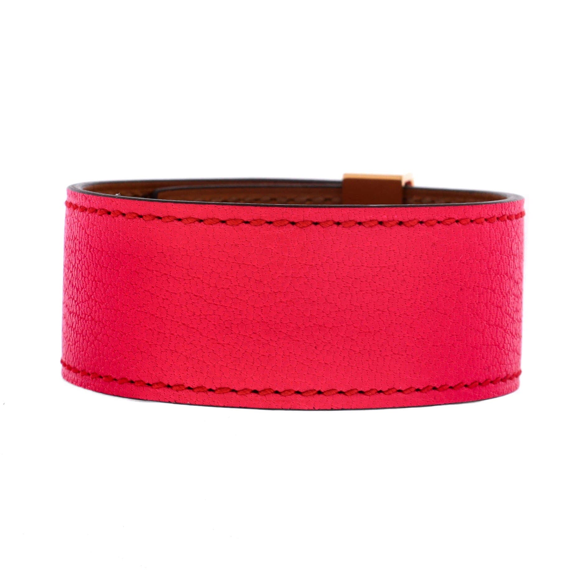 Pre-Owned Hermes Collier de Chien 24 Bracelet Leather, Alternate, color, Pink