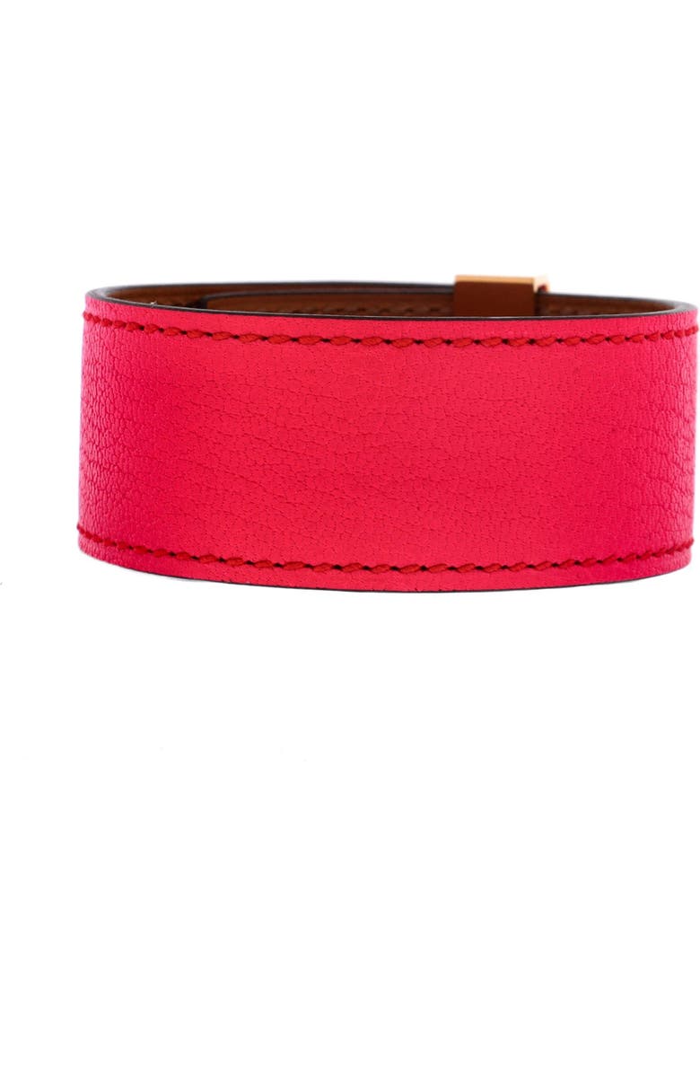 Pre-Owned Hermes Collier de Chien 24 Bracelet Leather, Alternate, color, Pink