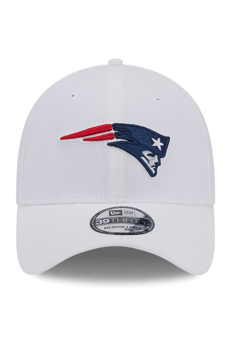 Men's New Era White New England Patriots Main 39THIRTY Flex Hat, Alternate, color, White