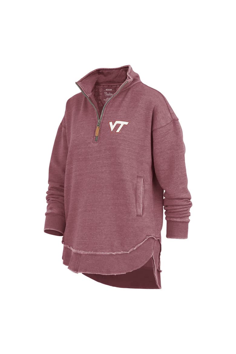 Women's Pressbox Maroon Virginia Tech Hokies Northfork Sojourn Poncho Quarter-Zip Sweatshirt, Alternate, color, Maroon