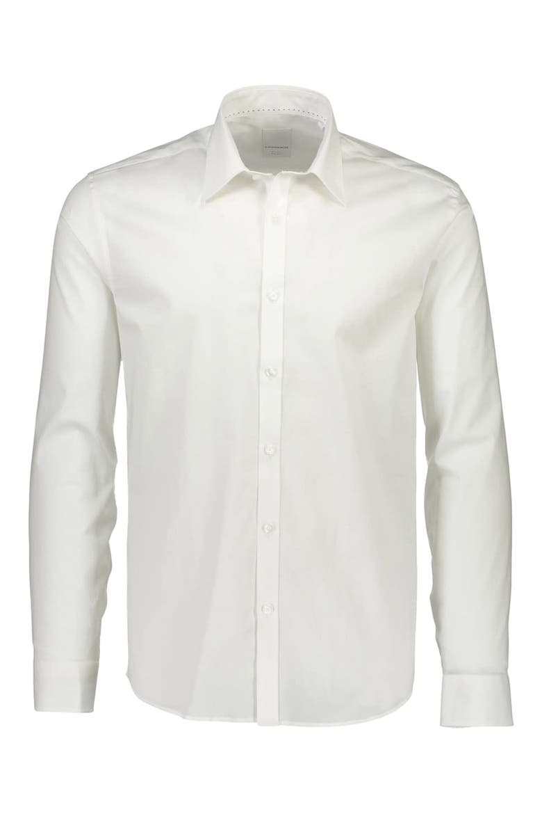 Slim Fit Solid Long Sleeve Button-Up Shirt, Alternate, color, WHITE
