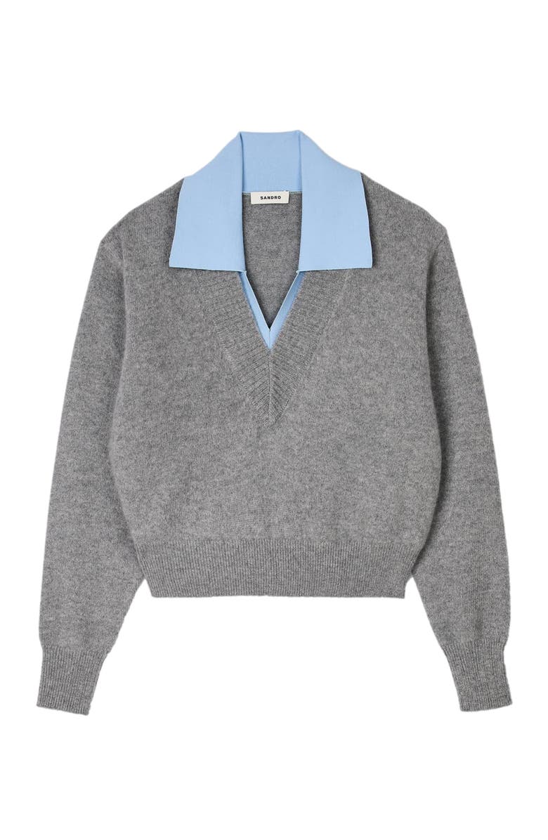 SANDRO Double-neck sweater, Alternate, color, 
