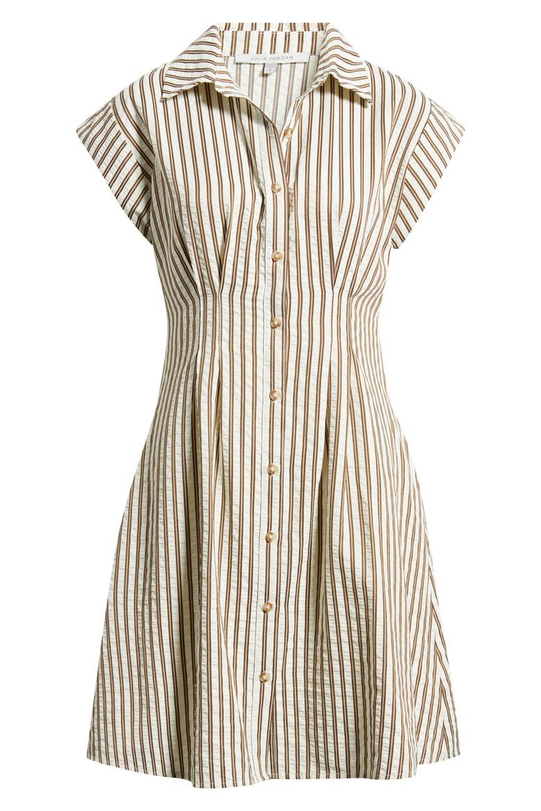 Striped Button Front Shirtdress, Alternate, color, IVORY MULTI