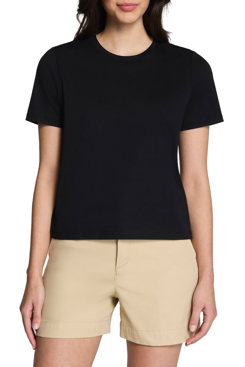Crewneck Cotton T-Shirt, Main, color, CLASSIC BLACK