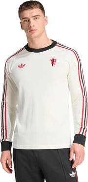 adidas Originals Men's adidas Originals  White Manchester United Culturewear Originals Long Sleeve T-Shirt