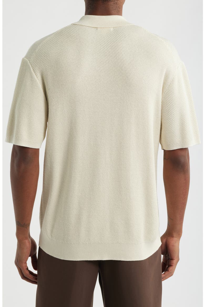 Open Edit Diagonal Stitch Short Sleeve Polo Sweater (Men) | Nordstrom