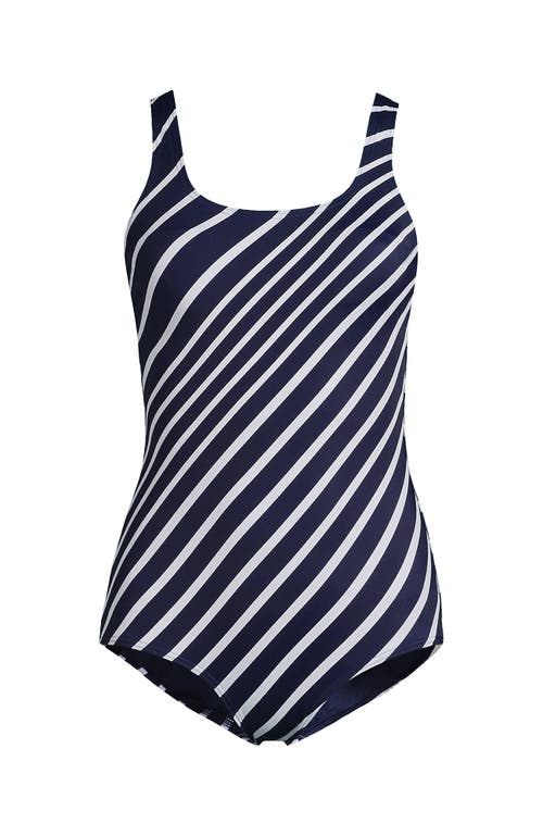 Lands' End Tugless One Piece Swimsuit In Blue