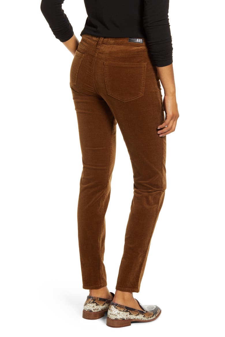 Diana Stretch Corduroy Skinny Pants, Alternate, color, COGNAC JM