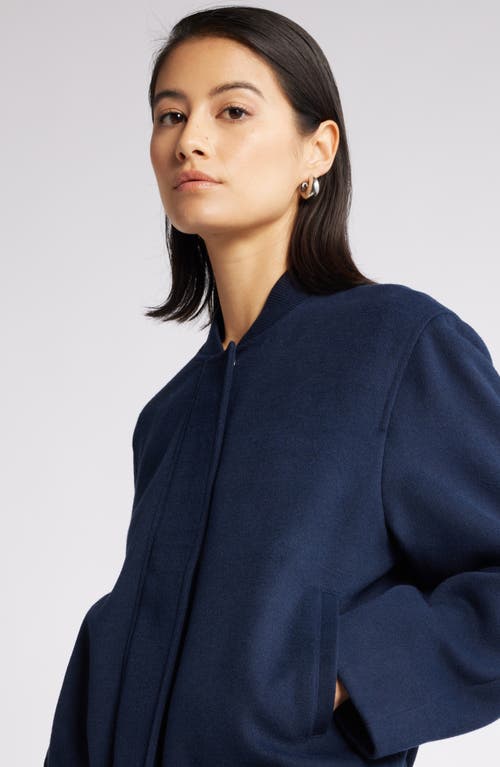 Nordstrom Brushed Bomber Jacket In Navy Night