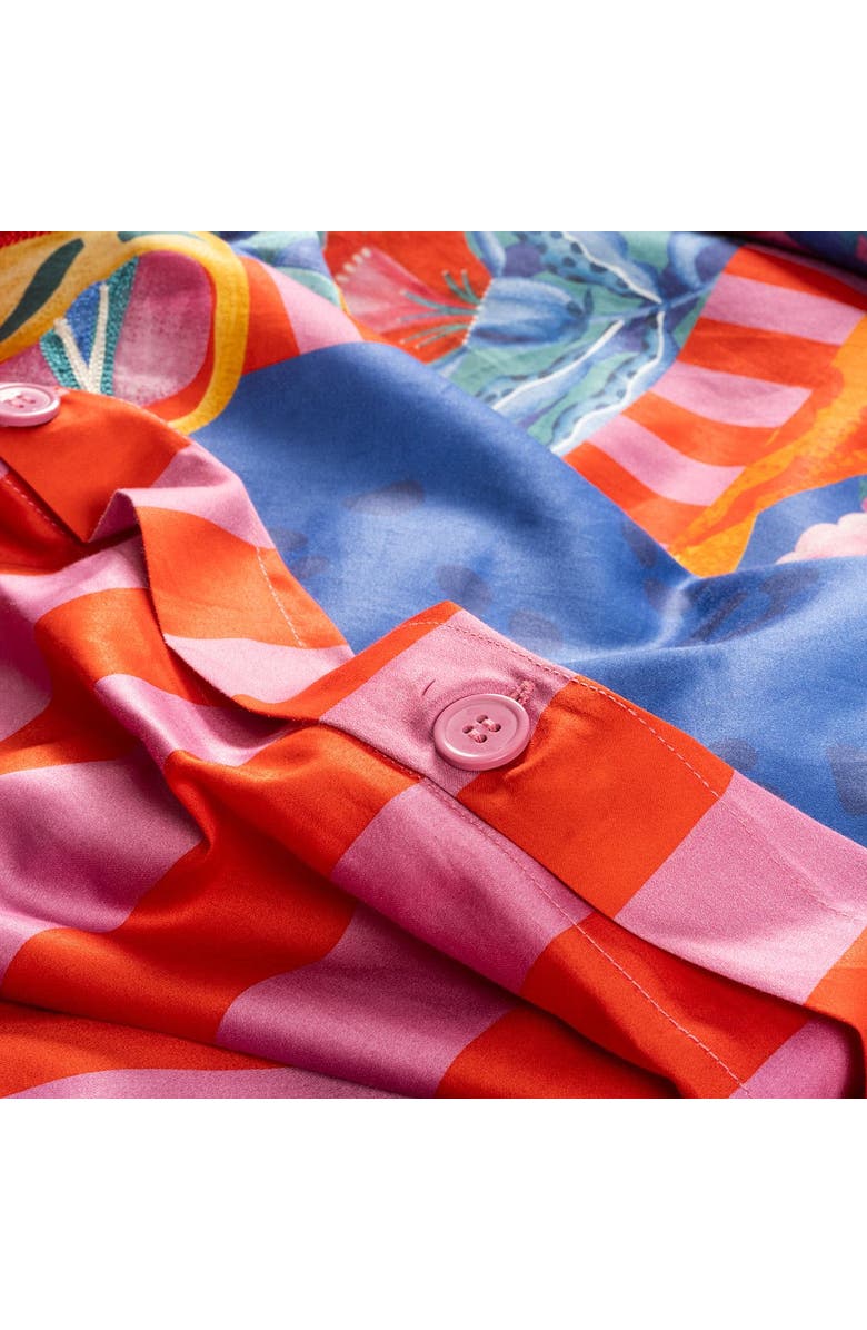 Zsa Zsa Zsu Lahor 300 Tc E.King Size 100% Cotton Satin Duvet Cover Set 102X87 In Heritage, Alternate, color, Blue