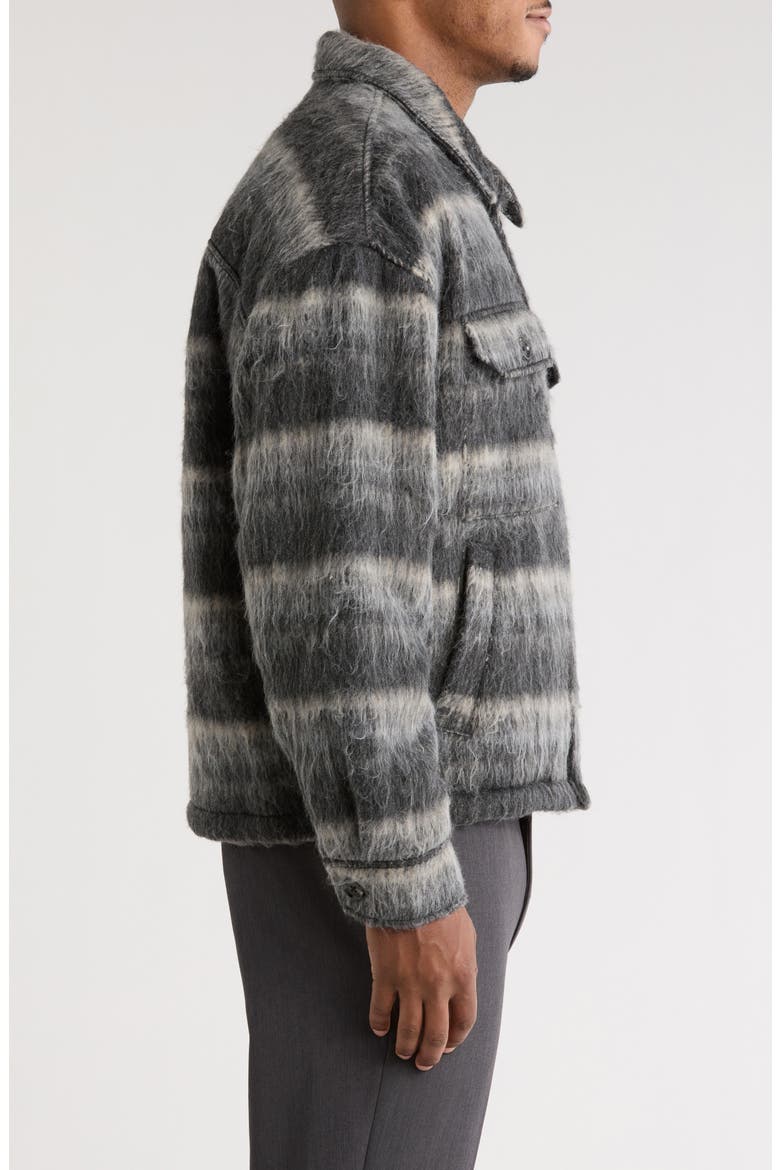 Brushed Plaid Flannel Shirt Jacket, Alternate, color, BLACK FADED CLARK PLAID