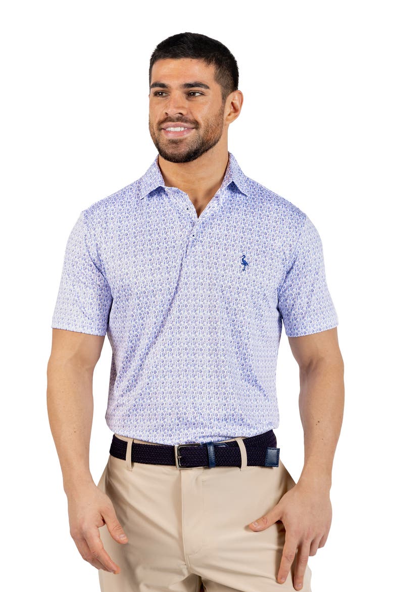Bottoms Up Print Performance Polo, Alternate, color, BLUE
