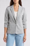 Amanda & Chelsea Notch Lapel Brushed Ribbed Blazer