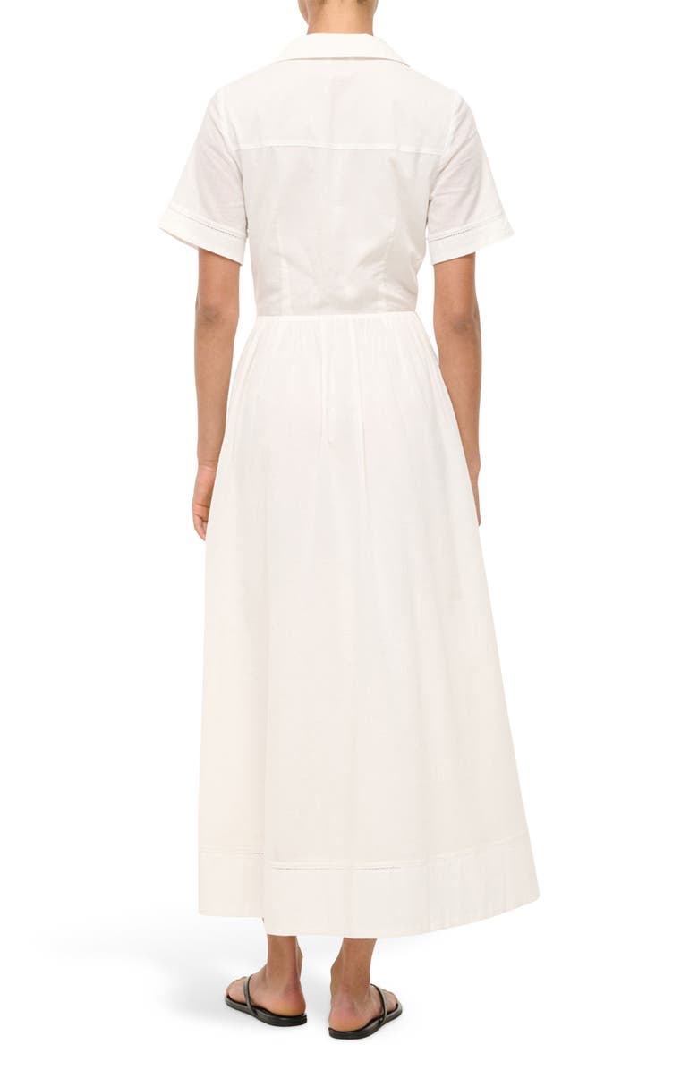 STAUD Meryl Cotton Maxi Shirtdress, Alternate, color, White