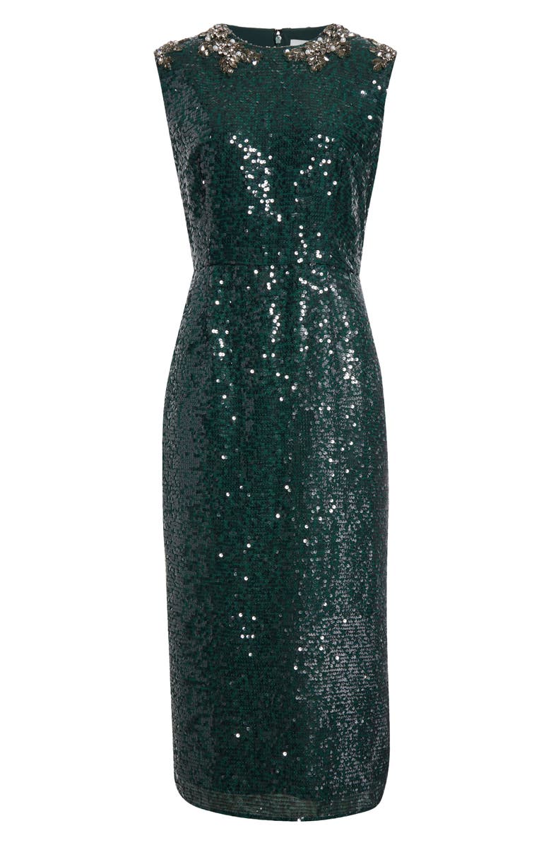 Erdem Crystal Embellished Chiffon & Sequin Cocktail Dress, Alternate, color, 