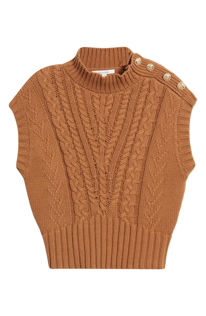 ZOE AND CLAIRE Mock Neck Sweater Vest, Alternate, color,