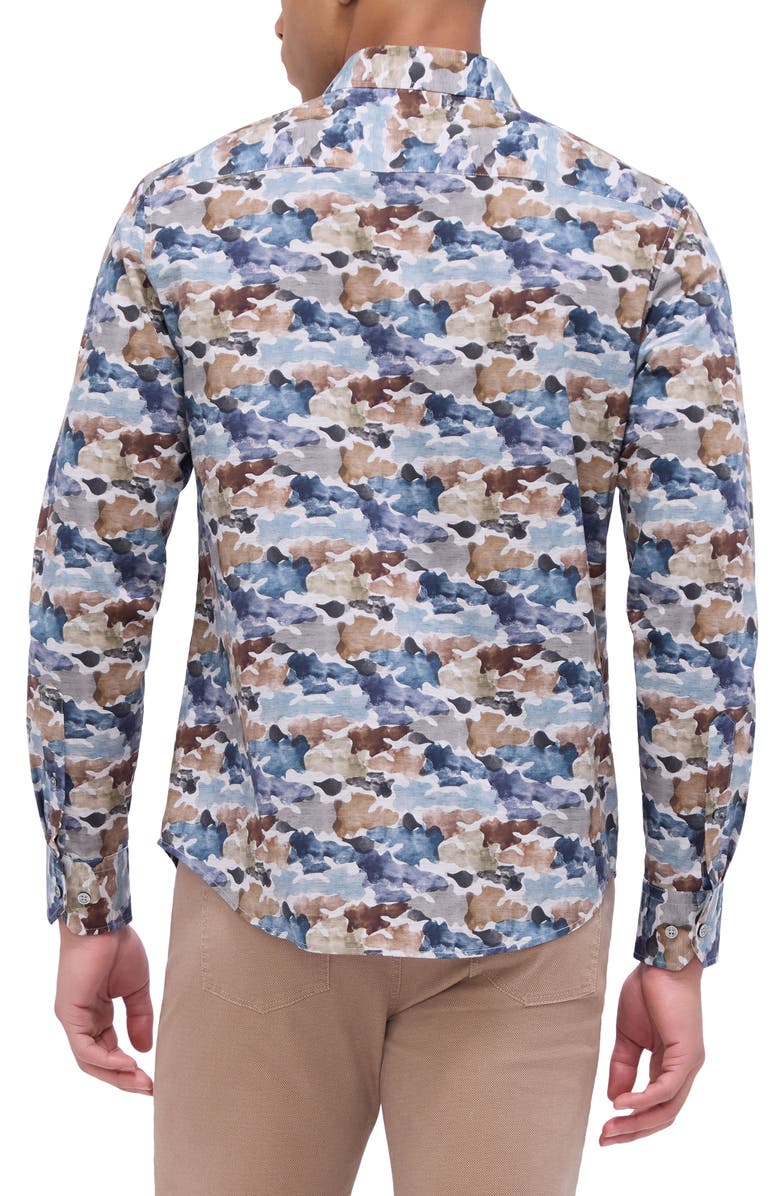 Bugatchi Julian Woven Long Sleeve Button-Up Shirt, Alternate, color, Cobalt Multi