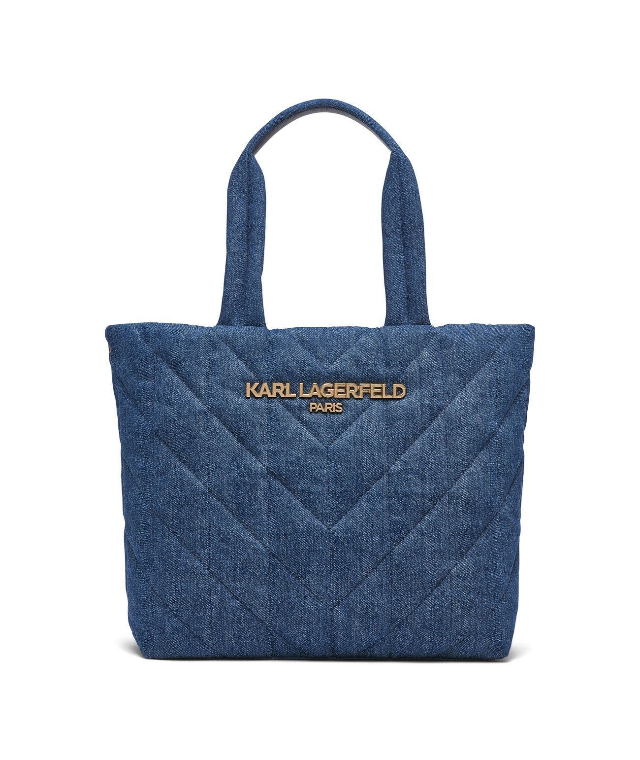 KARL LAGERFELD PARIS Voyage Tote, Main, color, Washed Denim