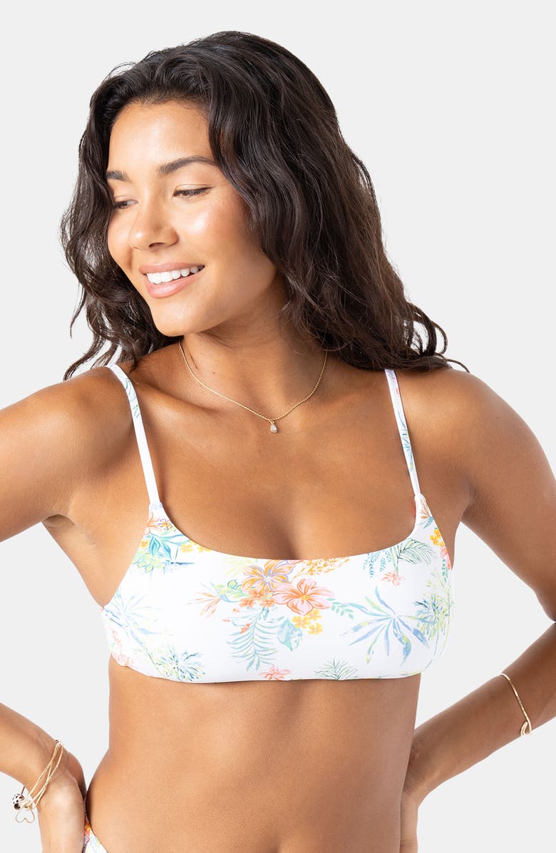 Roxy North Shore Reversible Bikini Top, Alternate, color, White Multi