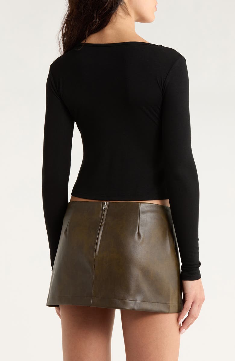 PacSun Charlie Deep V Crop Top, Alternate, color, Black