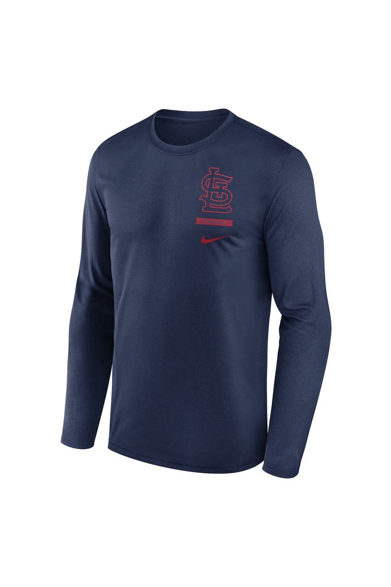 Men's Nike Navy St. Louis Cardinals 2-Hit Legend Dri-FIT Long Sleeve T-Shirt, Alternate, color, Navy