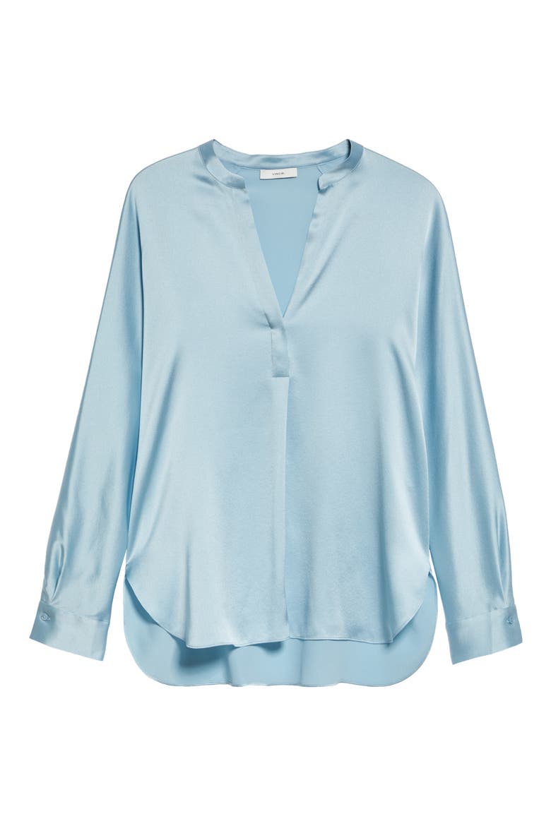Band Collar Popover Shirt, Alternate, color, PACIFIC MIST