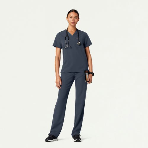 Jaanuu 1-pocket Classic V-neck Scrub Top In Gray