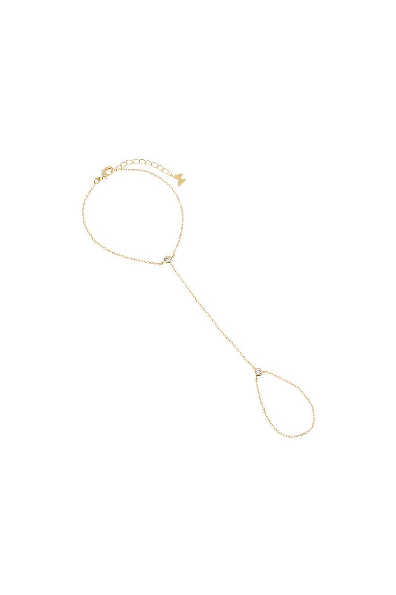 Double CZ Bezel Hand Chain, Main, color, Gold