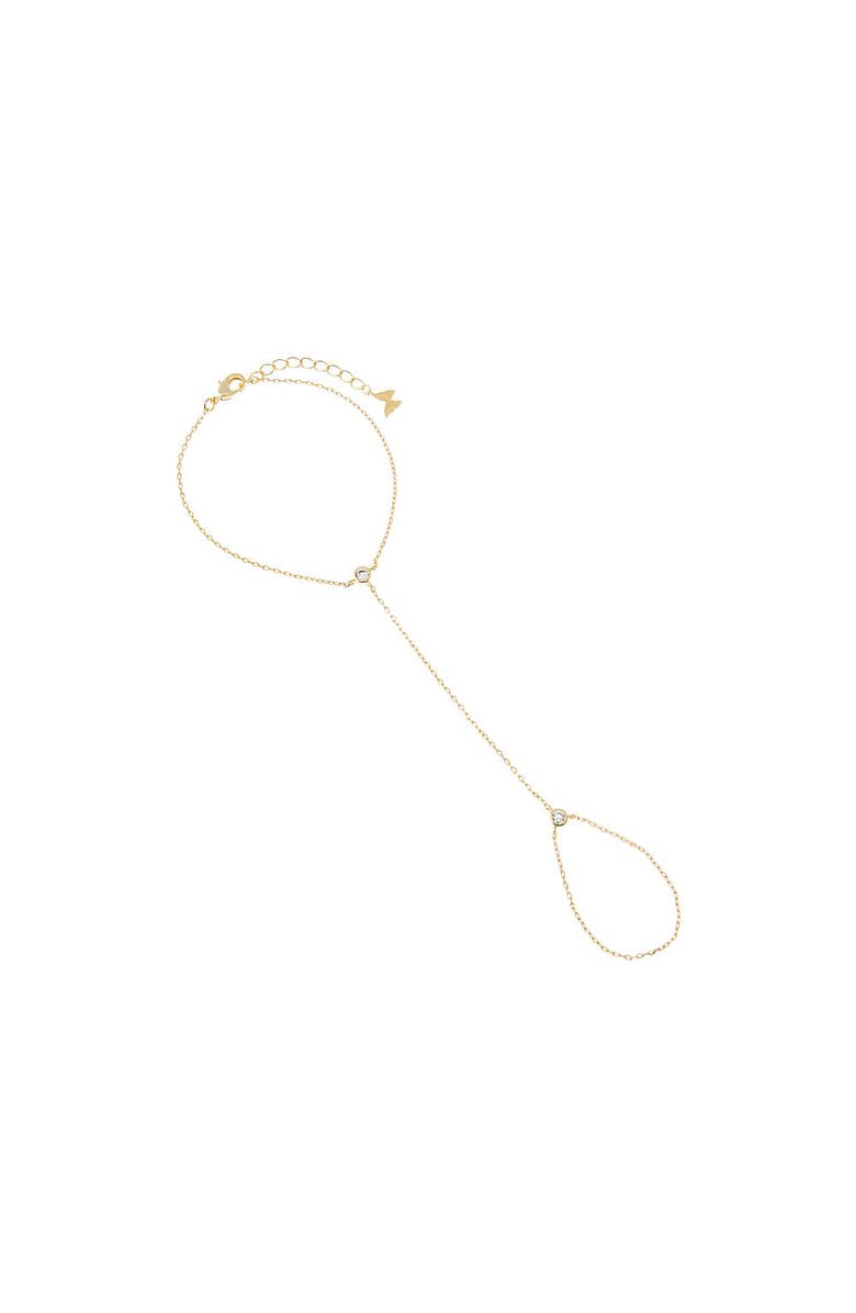 BY ADINA EDEN Double CZ Bezel Hand Chain, Main, color, Gold