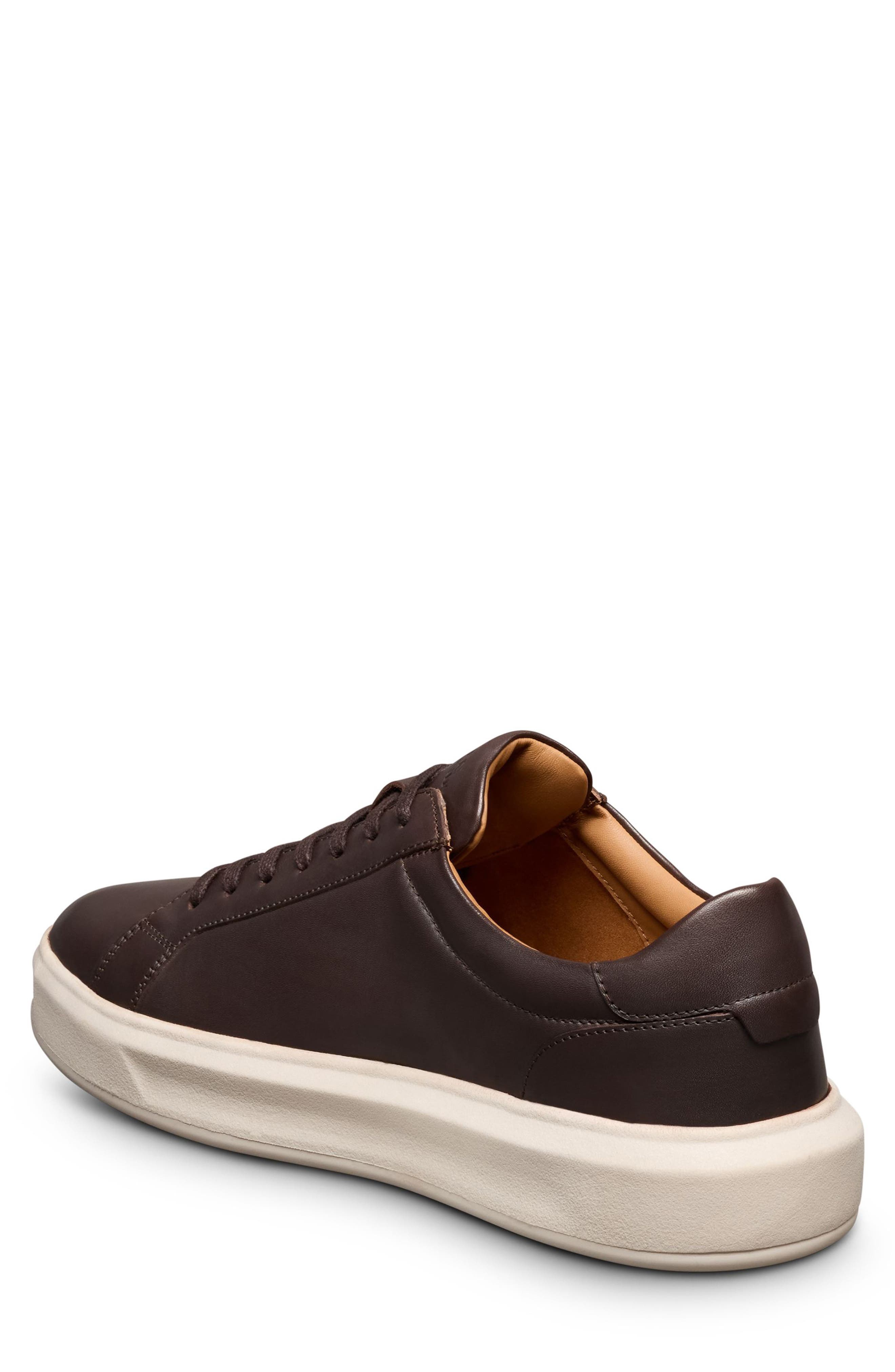 Allen Edmonds Foster Low Top Leather Sneaker, Alternate, color, Dark Brown