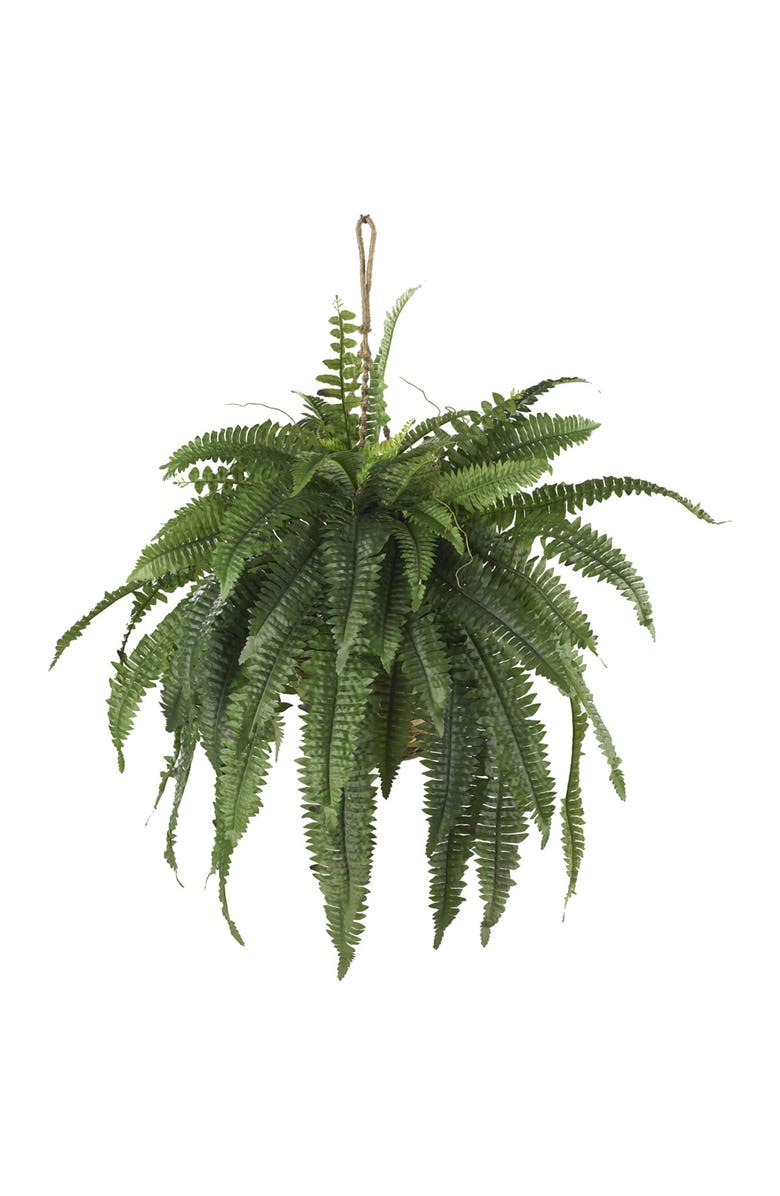 NEARLY NATURAL Large Boston Fern Hanging Basket, Main, color,