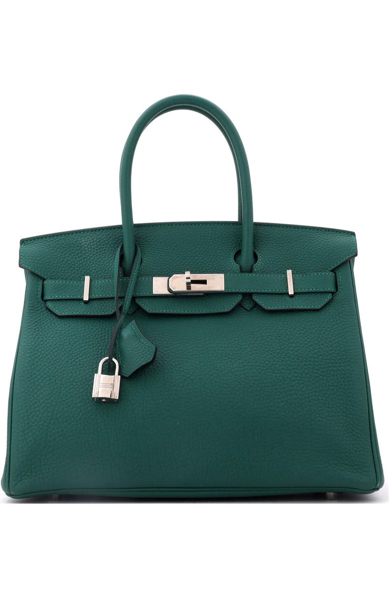 Pre-Owned Hermes Birkin Handbag Green Togo with Palladium Hardware 30, Main, color, Malachite