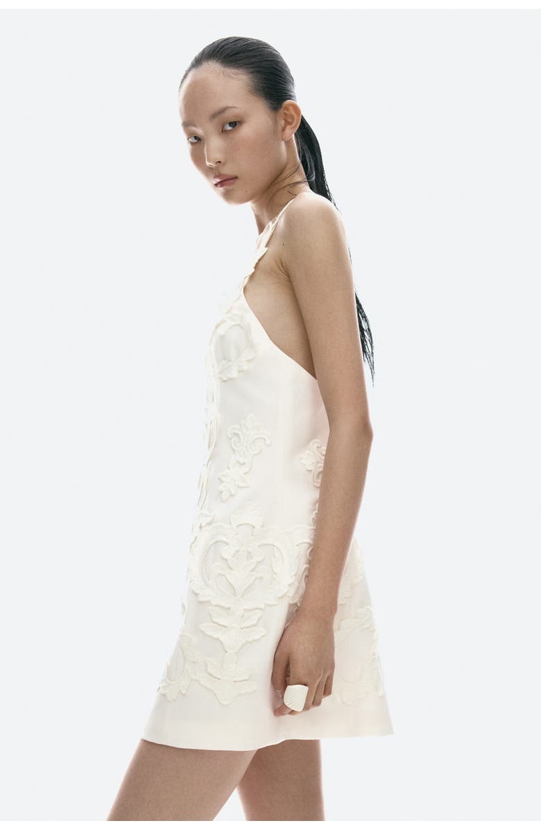 H&M Appliquéd strappy dress, Alternate, color, Cream