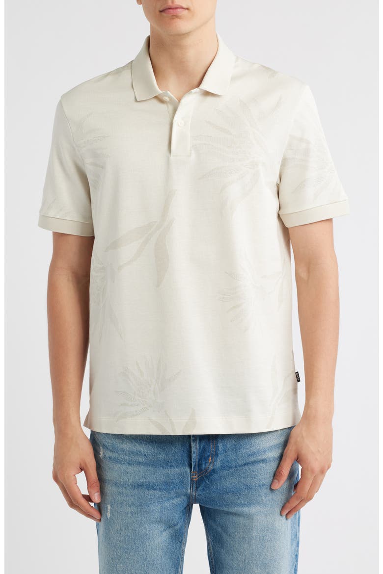 Parris Floral Jacquard Polo, Main, color, OPEN WHITE