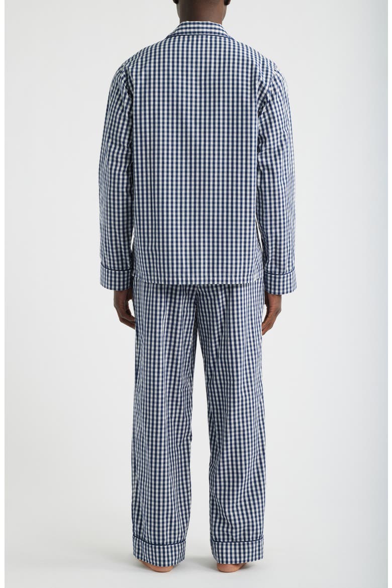 Poplin Woven Pajama Set, Alternate, color, NAVY LAURENT GINGHAM