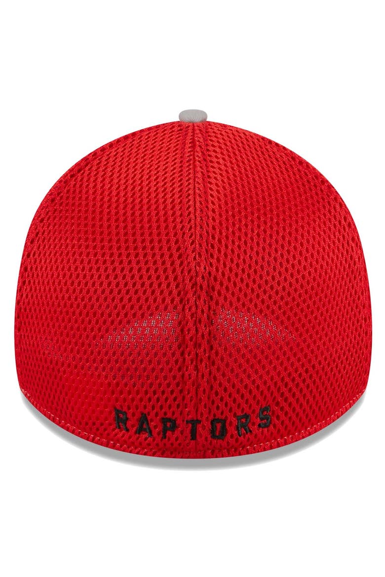 Men's New Era Gray/Red Toronto Raptors Piped Two-Tone 39THIRTY Flex Hat, Alternate, color, Gray