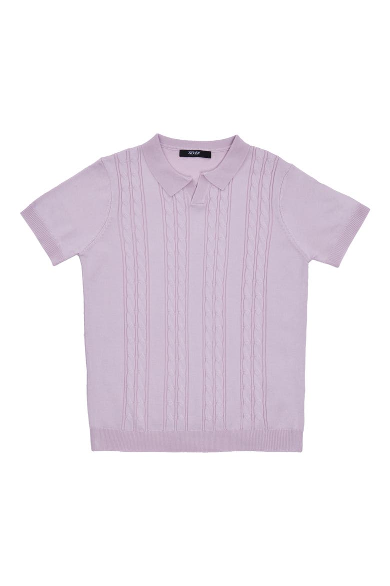 Kids' Cable Knit Polo Sweater, Main, color, LAVENDER