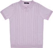 XRAY Kids' Cable Knit Polo Sweater