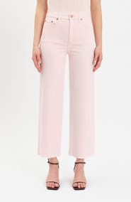 DAZE Pleaser High Waist Raw Hem Crop Jeans