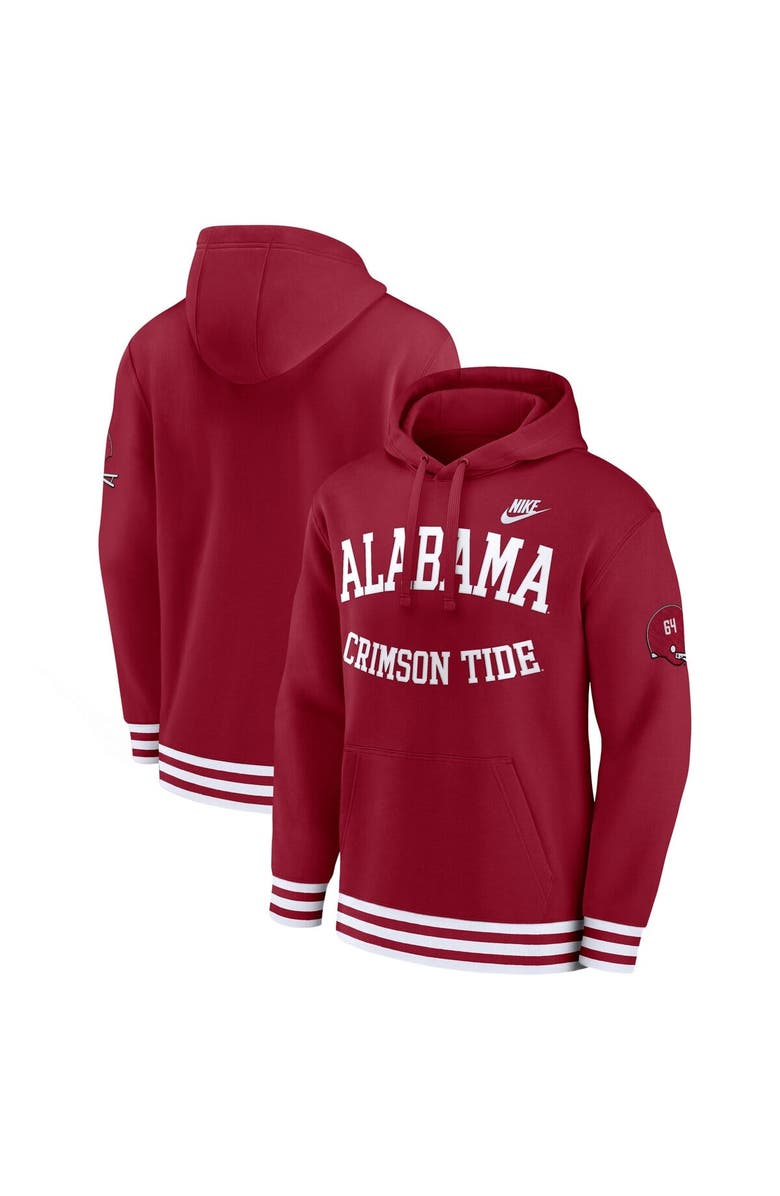 Nike Men's Nike Crimson Alabama Crimson Tide Legacy Retro Pullover Hoodie, Main, color, Crimson